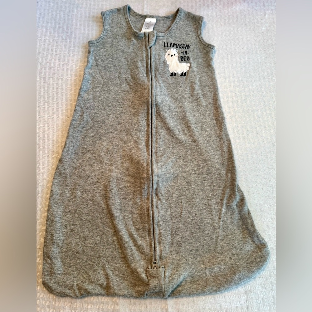 The Peanutshell Sleep Sack 0–6M Gray Llamastay in Bed Cotton Wearable‎ Blanket